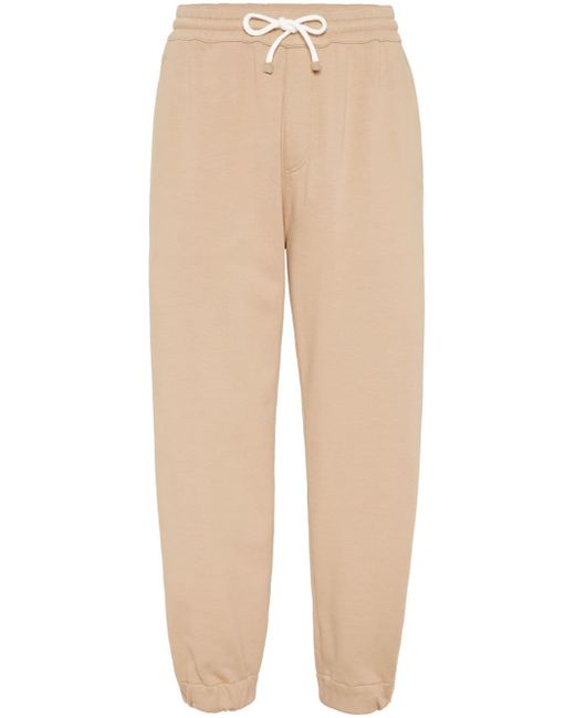 Brunello Cucinelli straight-leg cotton-blend track pants