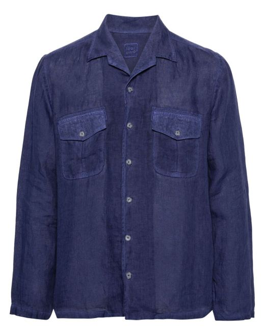 120 Lino notched-collar linen shirt