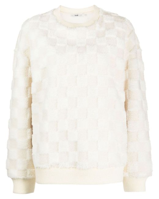 b+ab checkerboard-knit fleece jumper