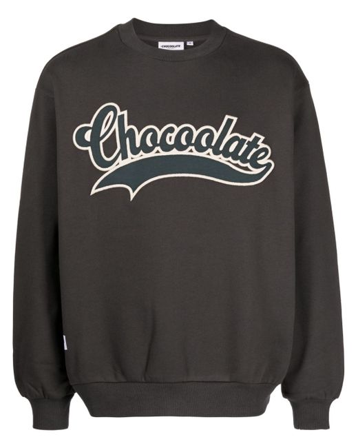 Chocoolate logo-appliqué jersey-texture sweatshirt