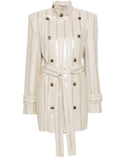 The Mannei Stockholm sequin striped coat