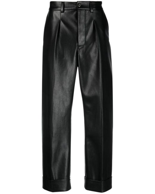 Nanushka straight-leg leather trousers