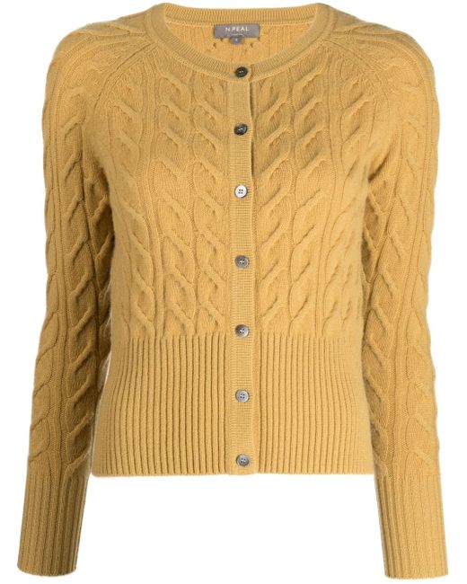 N.Peal cable-knit long-sleeved cardigan