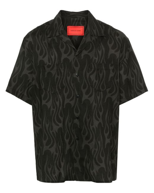Vision Of Super flame-print bowling shirt