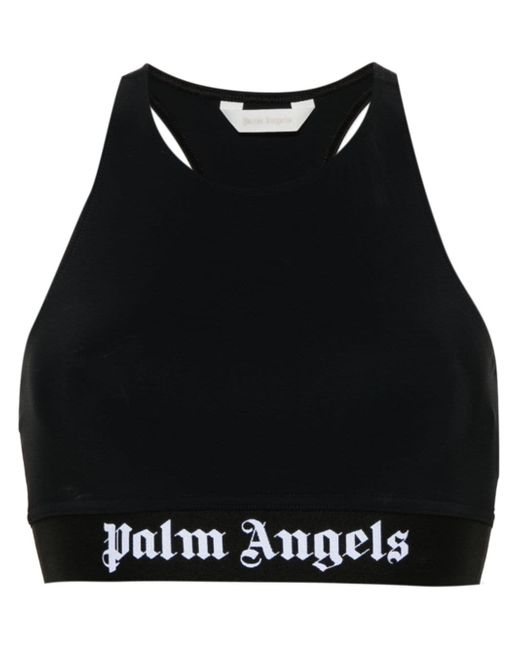 Palm Angels logo-tape crop top