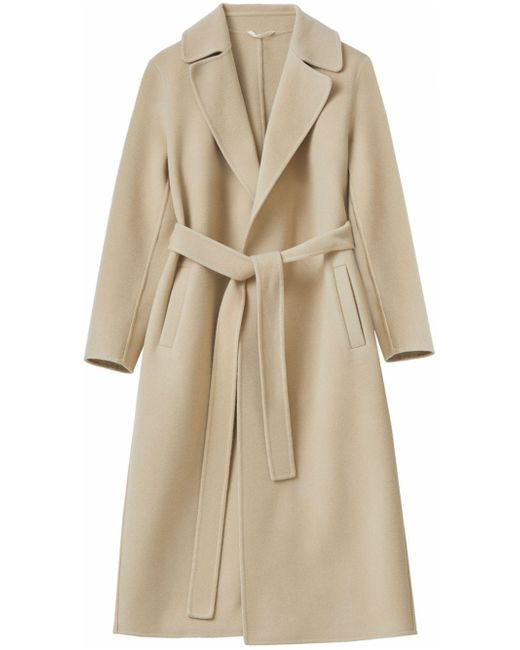 Closed double-faced belted coat