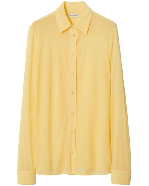 Burberry straight-point collar button-down shirt