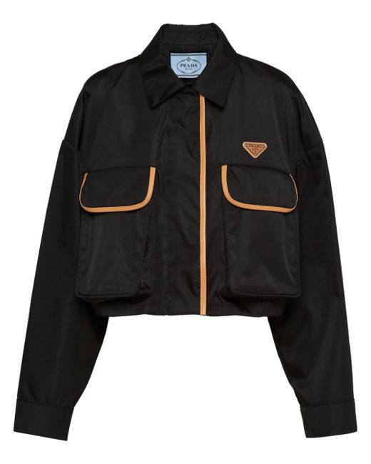 Prada Re logo-appliqué cropped jacket
