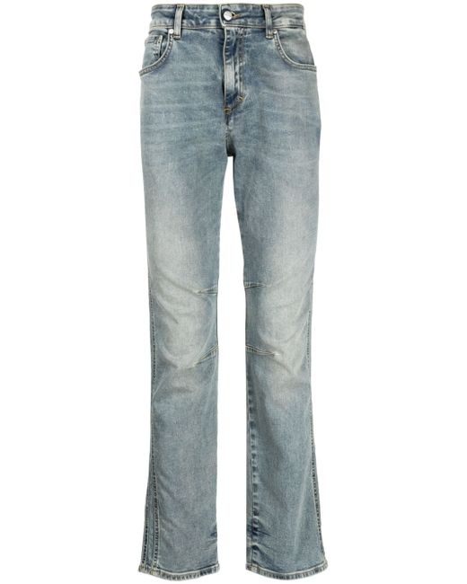 Represent slim-fit stone-washed jeans