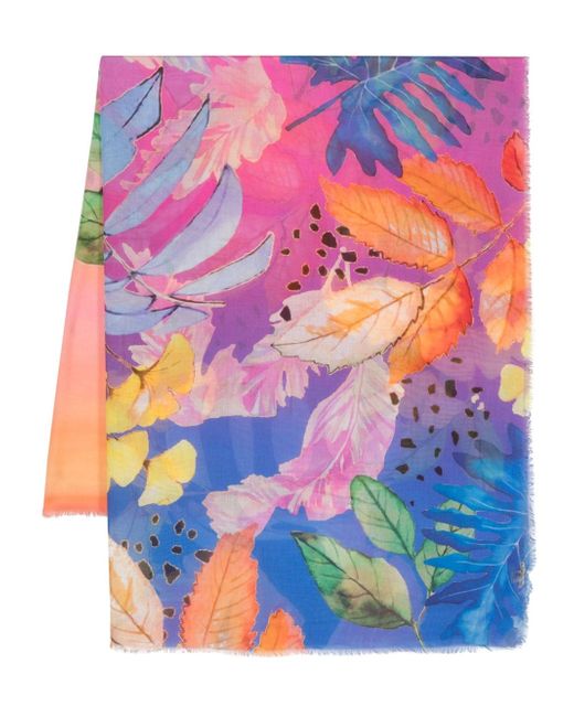 D'Aniello floral-print modal-blend scarf