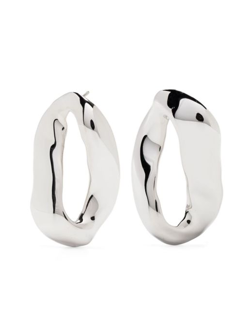 Marni asymmetric oval earrings