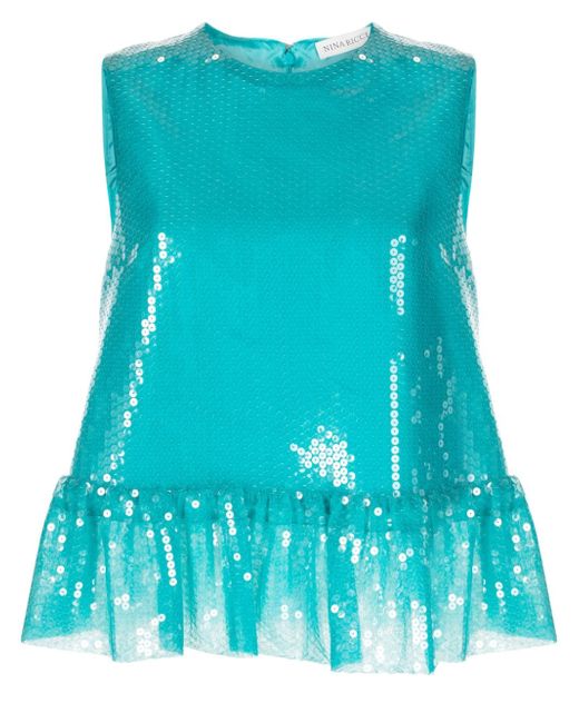 Nina Ricci sequin-embellished sleeveless top