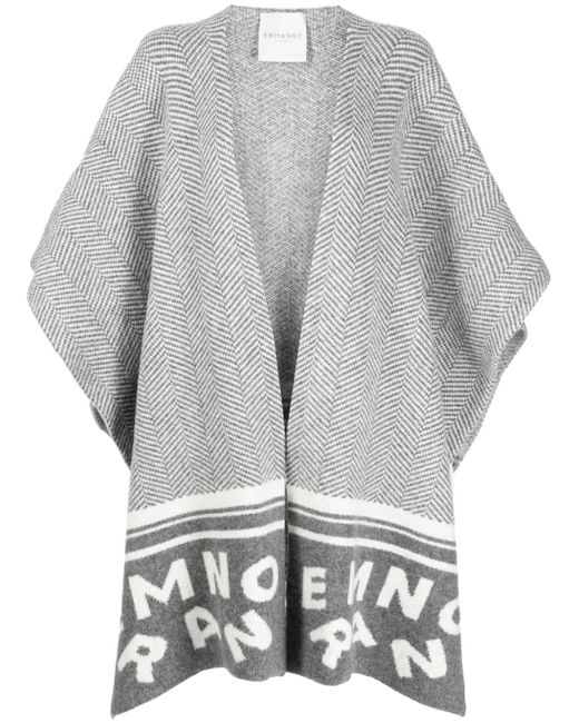 Ermanno Scervino herringbone-pattern knitted cape