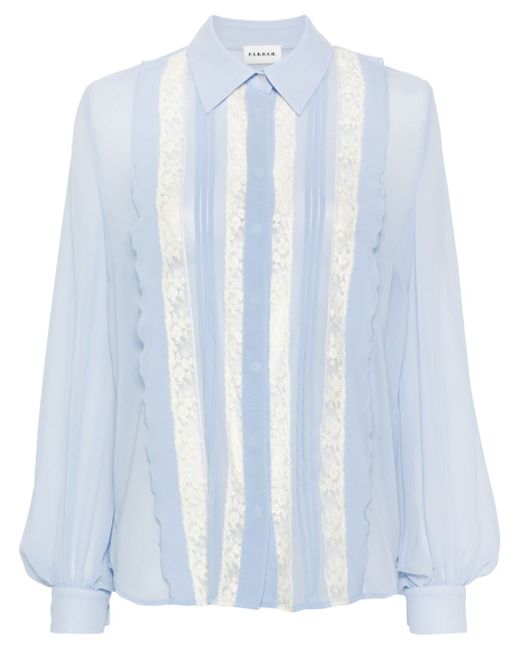 P.A.R.O.S.H. lace-panelling shirt