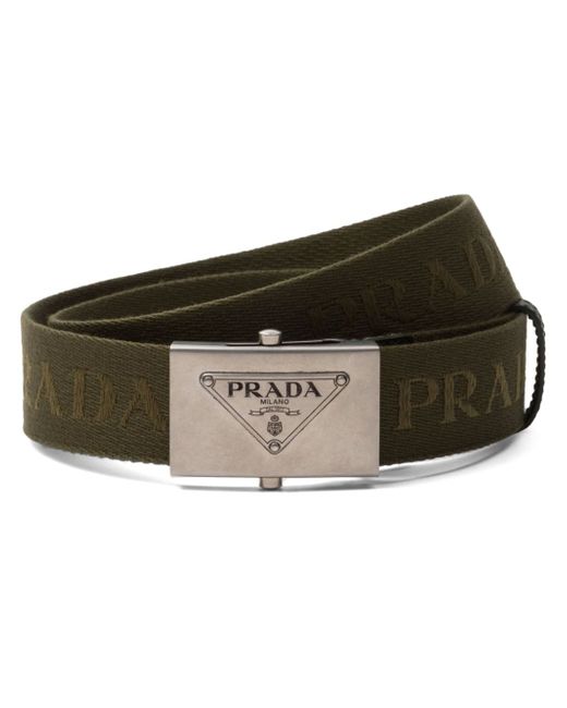 Prada logo-engraved belt