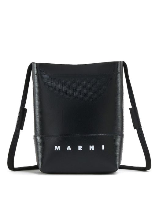 Marni logo-print faux-leather crossbody bag