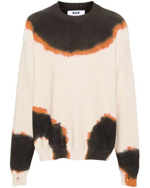 Msgm abstract-print knitted jumper