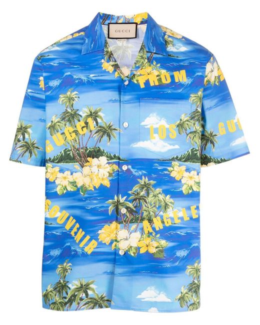 Gucci tropical-print shirt