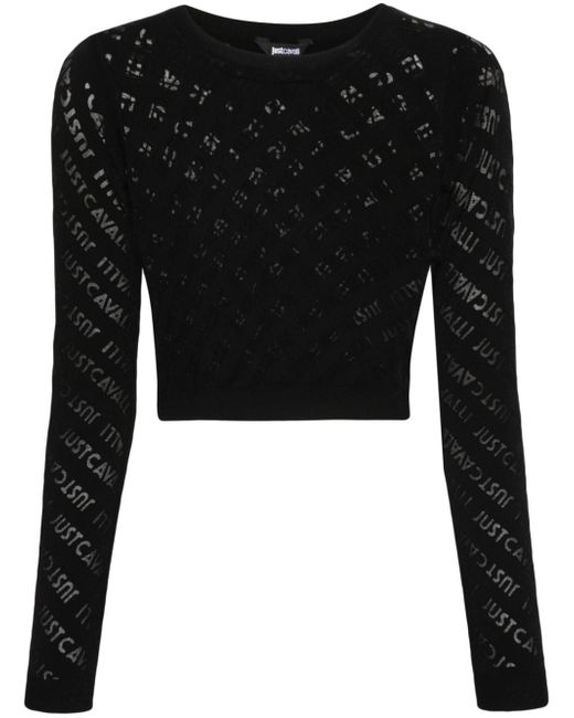 Just Cavalli logo-print knitted top