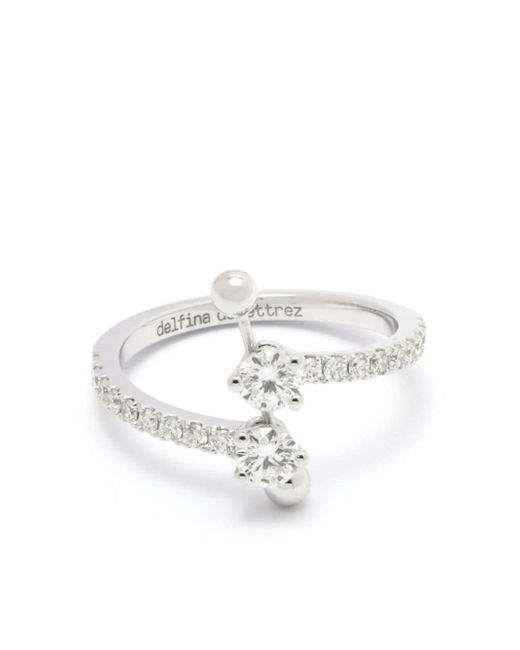 Delfina Delettrez 18kt white gold Contrariè diamond ring