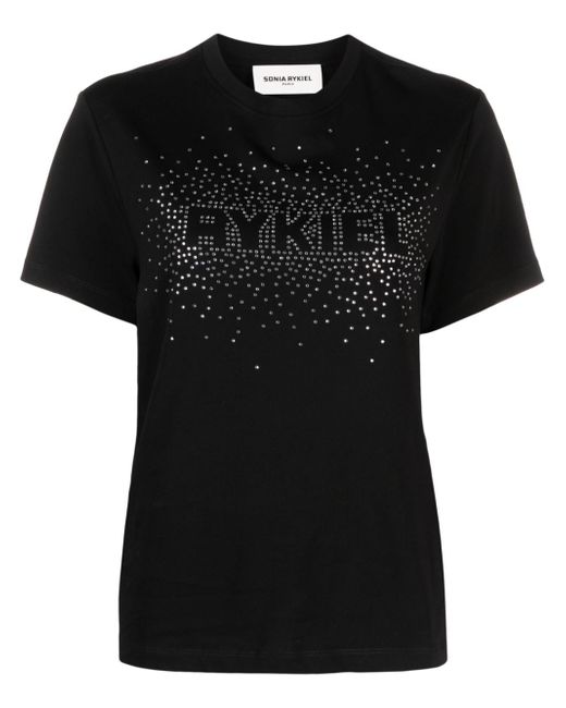 Sonia Rykiel beaded-logo T-shirt