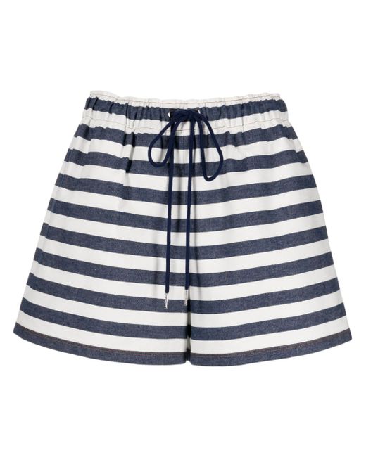 Kimhekim stripe-print drawstring shorts
