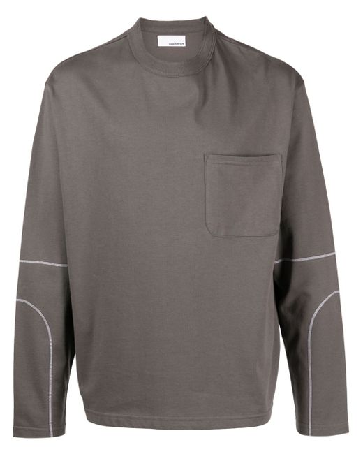 Sage Nation contrast stitching long-sleeve T-shirt