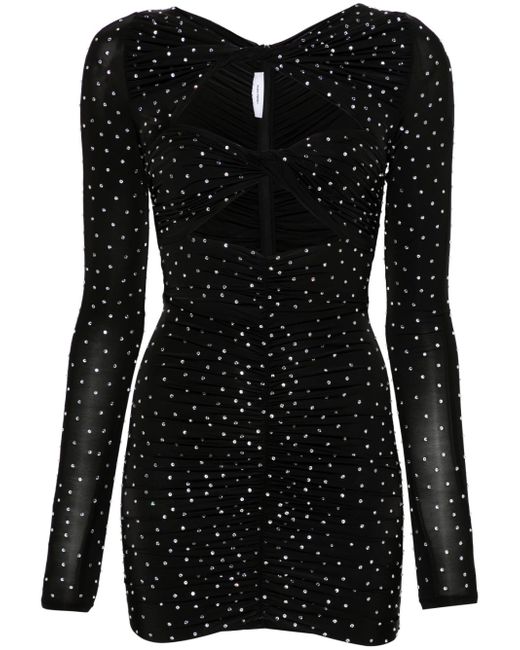Alex Perry crystal-embellished ruched minidress