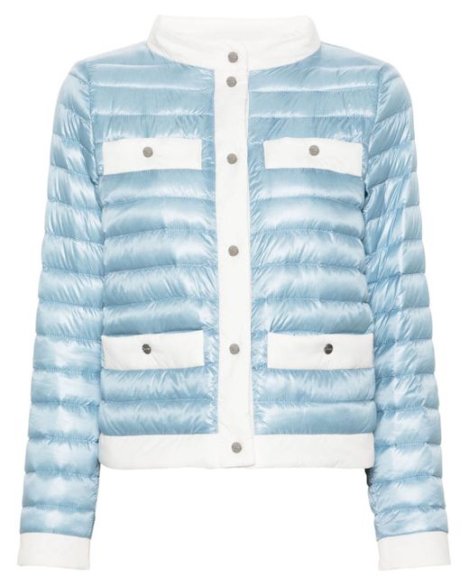 Herno contrasting-trim quilted jacket