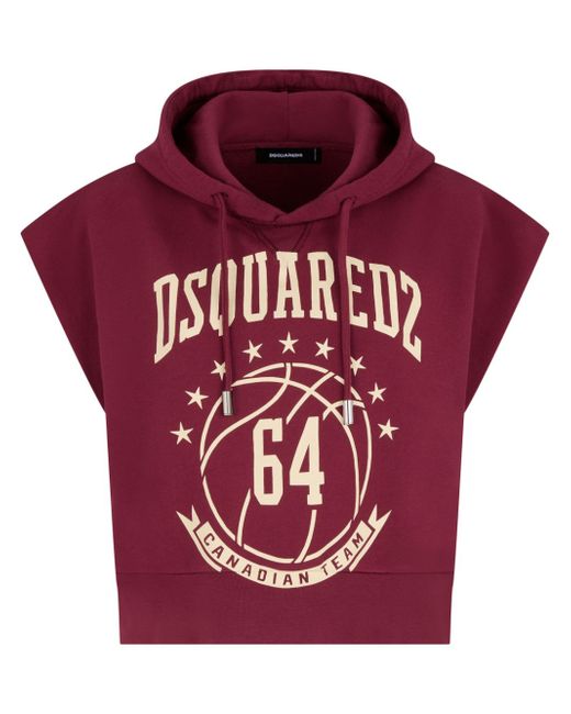 Dsquared2 logo-print sleeveless hoodie
