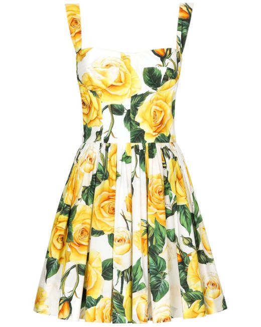 Dolce & Gabbana rose-print minidress
