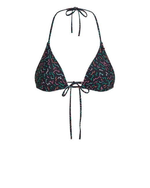 Karl Lagerfeld geometric-print triangle bikini top