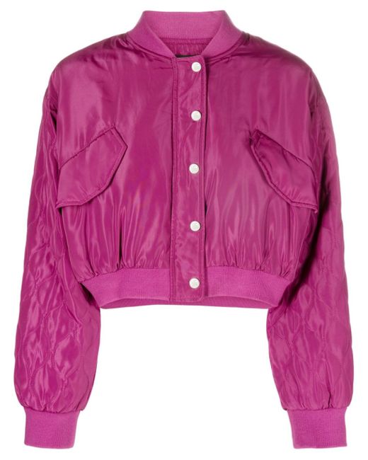 Maje quilted cropped bomber jacket