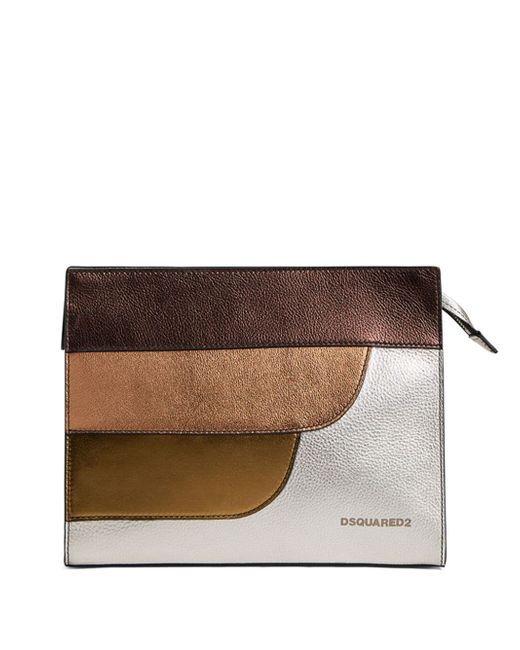 Dsquared2 logo-lettering leather clutch