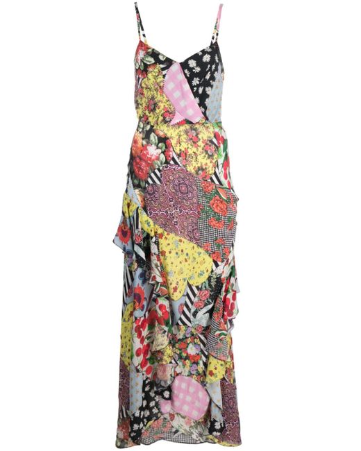 Moschino Jeans ruffled floral-motif maxi dress