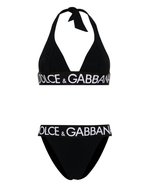 Dolce & Gabbana logo-band triangle-cup bikini