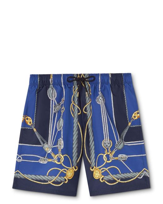 Versace Nautical-print swim shorts
