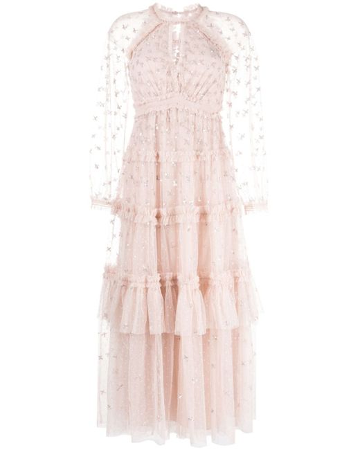 needle & thread Blossom sequin-embellished gown