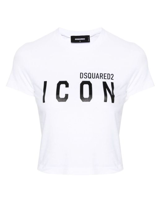 Dsquared2 logo-print cropped T-shirt