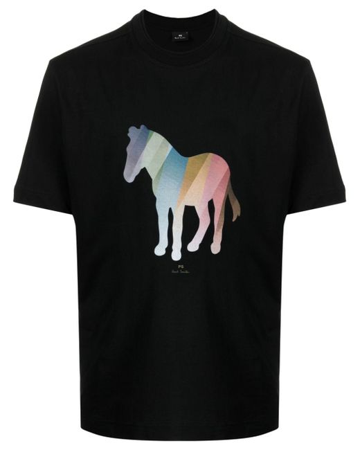 PS Paul Smith Zebra-print organic-cotton T-shirt