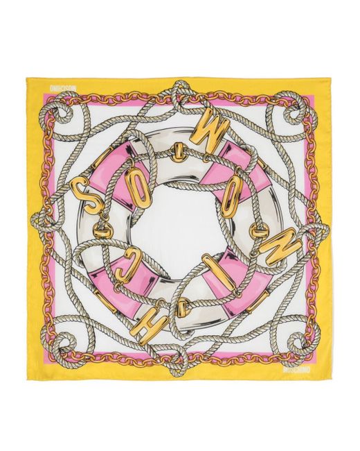 Moschino illustration-print scarf