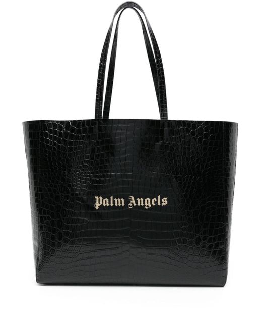 Palm Angels logo-appliqué leather tote bag