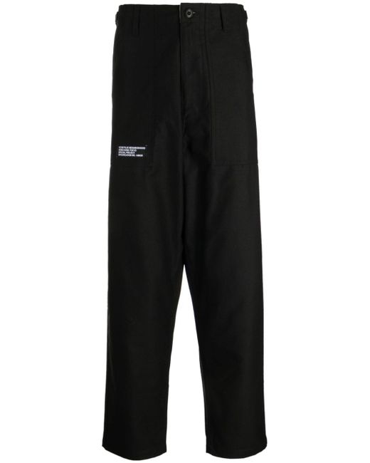 Izzue logo-patch straight trousers