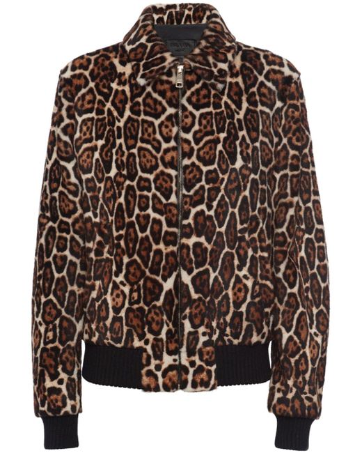 Prada cheetah-print shearling jacket