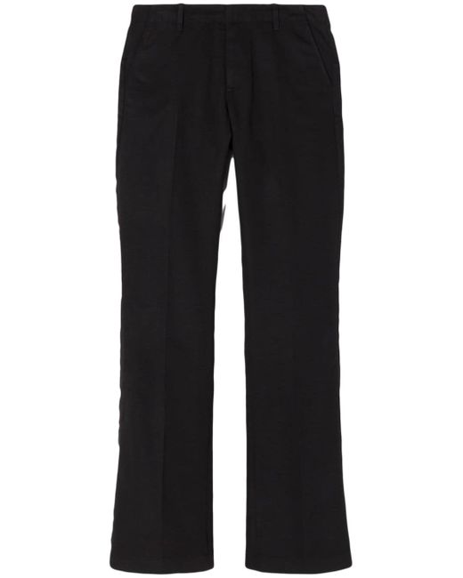 Re/Done pressed-crease cotton-blend flared trousers