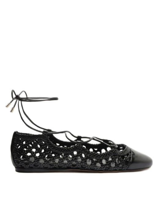 Alexandre Birman Ballerina Tresse woven leather lace-up ballerina shoes