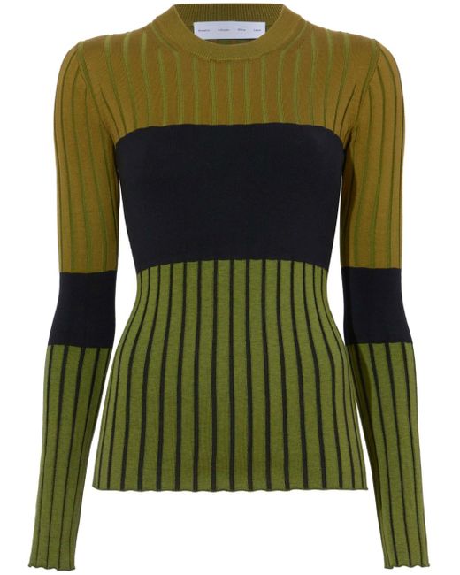 Proenza Schouler White Label striped ribbed-knit jumper