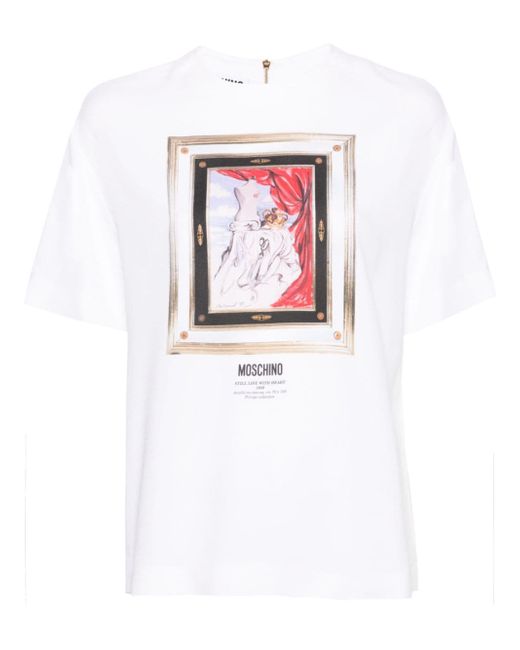 Moschino painting-print crepe blouse