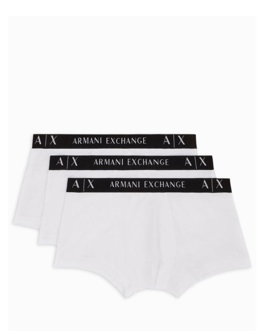 Armani Exchange logo-waistband boxers pack of three
