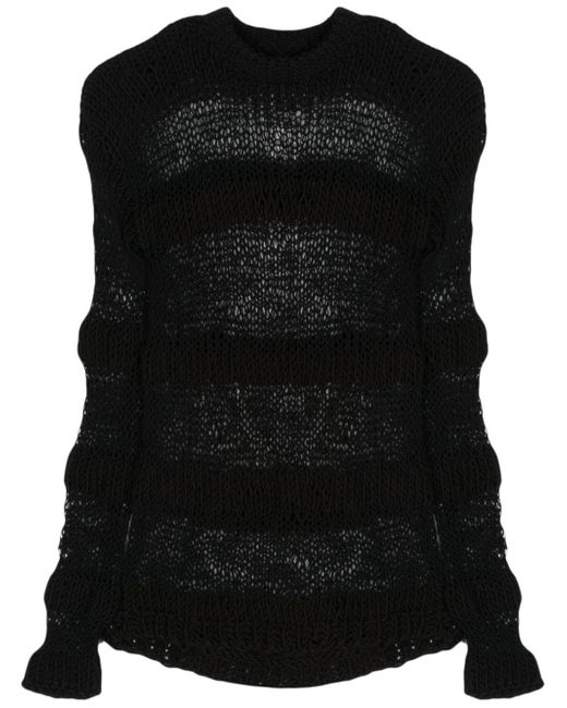 Heliot Emil striped open-knit jumper